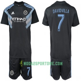 Koszulka New York City DAVIDVILLA 7 Dziecięcy Wyjazdowe Stroje Piłkarskie 2018-2019 Krótki Rękaw